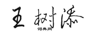骆恒光王树添行书个性签名怎么写
