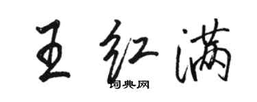 骆恒光王红满行书个性签名怎么写