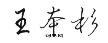 骆恒光王本杉行书个性签名怎么写