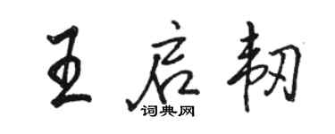 骆恒光王启韧行书个性签名怎么写