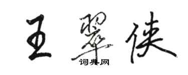 骆恒光王翠侠行书个性签名怎么写