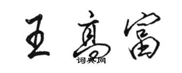 骆恒光王高富行书个性签名怎么写