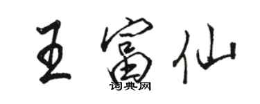 骆恒光王富仙行书个性签名怎么写