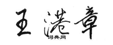 骆恒光王港章行书个性签名怎么写