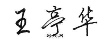 骆恒光王亭华行书个性签名怎么写