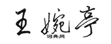 骆恒光王婉亭行书个性签名怎么写