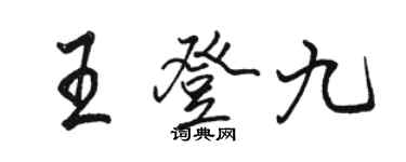 骆恒光王登九行书个性签名怎么写