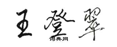骆恒光王登翠行书个性签名怎么写