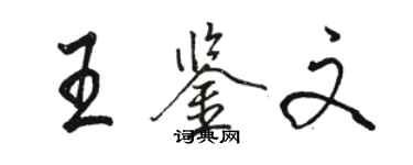 骆恒光王鉴文行书个性签名怎么写