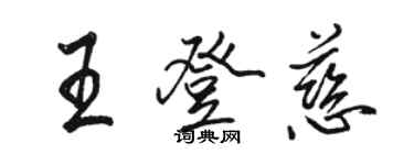 骆恒光王登慈行书个性签名怎么写
