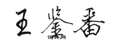 骆恒光王鉴番行书个性签名怎么写