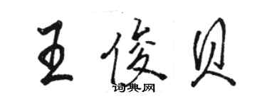骆恒光王俊贝行书个性签名怎么写