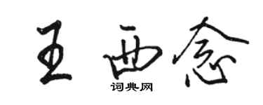 骆恒光王西念行书个性签名怎么写