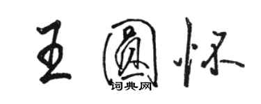 骆恒光王圆怀行书个性签名怎么写