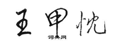 骆恒光王甲忱行书个性签名怎么写