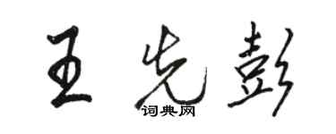 骆恒光王先彭行书个性签名怎么写