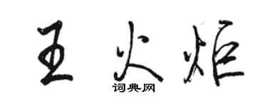 骆恒光王火炬行书个性签名怎么写