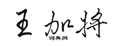 骆恒光王加将行书个性签名怎么写