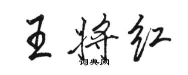 骆恒光王将红行书个性签名怎么写