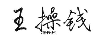 骆恒光王操钱行书个性签名怎么写