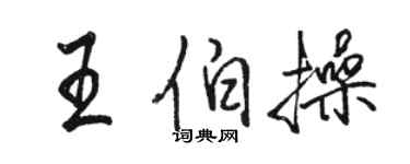 骆恒光王伯操行书个性签名怎么写