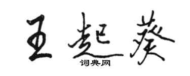 骆恒光王起葵行书个性签名怎么写