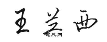 骆恒光王兰西行书个性签名怎么写