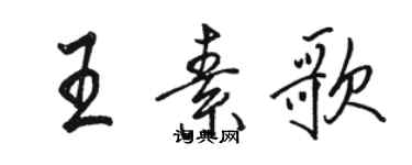 骆恒光王素歌行书个性签名怎么写