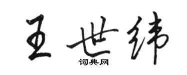 骆恒光王世纬行书个性签名怎么写