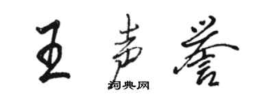 骆恒光王声誉行书个性签名怎么写
