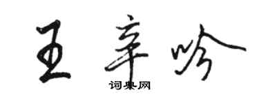 骆恒光王辛吟行书个性签名怎么写