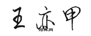 骆恒光王亦甲行书个性签名怎么写