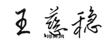 骆恒光王慈稳行书个性签名怎么写