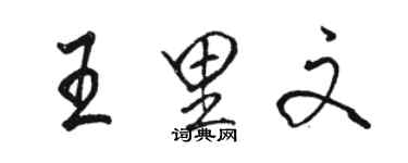 骆恒光王里文行书个性签名怎么写