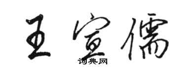 骆恒光王宣儒行书个性签名怎么写