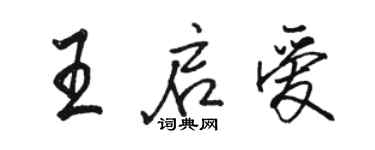 骆恒光王启爱行书个性签名怎么写