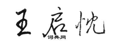 骆恒光王启忱行书个性签名怎么写