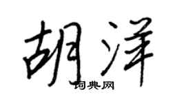王正良胡洋行书个性签名怎么写