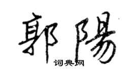 王正良郭阳行书个性签名怎么写