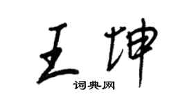 王正良王坤行书个性签名怎么写
