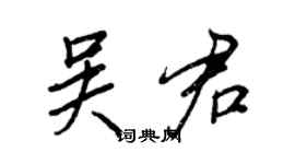王正良吴君行书个性签名怎么写