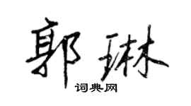 王正良郭琳行书个性签名怎么写