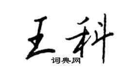 王正良王科行书个性签名怎么写