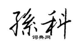王正良孙科行书个性签名怎么写