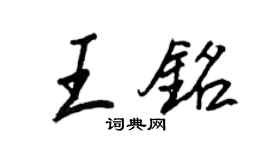 王正良王铭行书个性签名怎么写