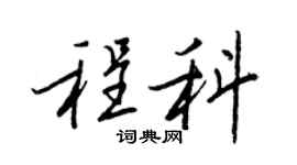 王正良程科行书个性签名怎么写