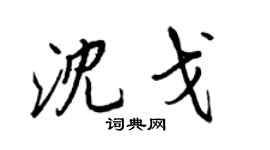 王正良沈戈行书个性签名怎么写