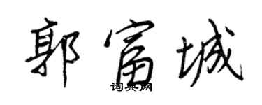 王正良郭富城行书个性签名怎么写