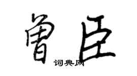 王正良曾臣行书个性签名怎么写