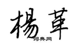 王正良杨革行书个性签名怎么写